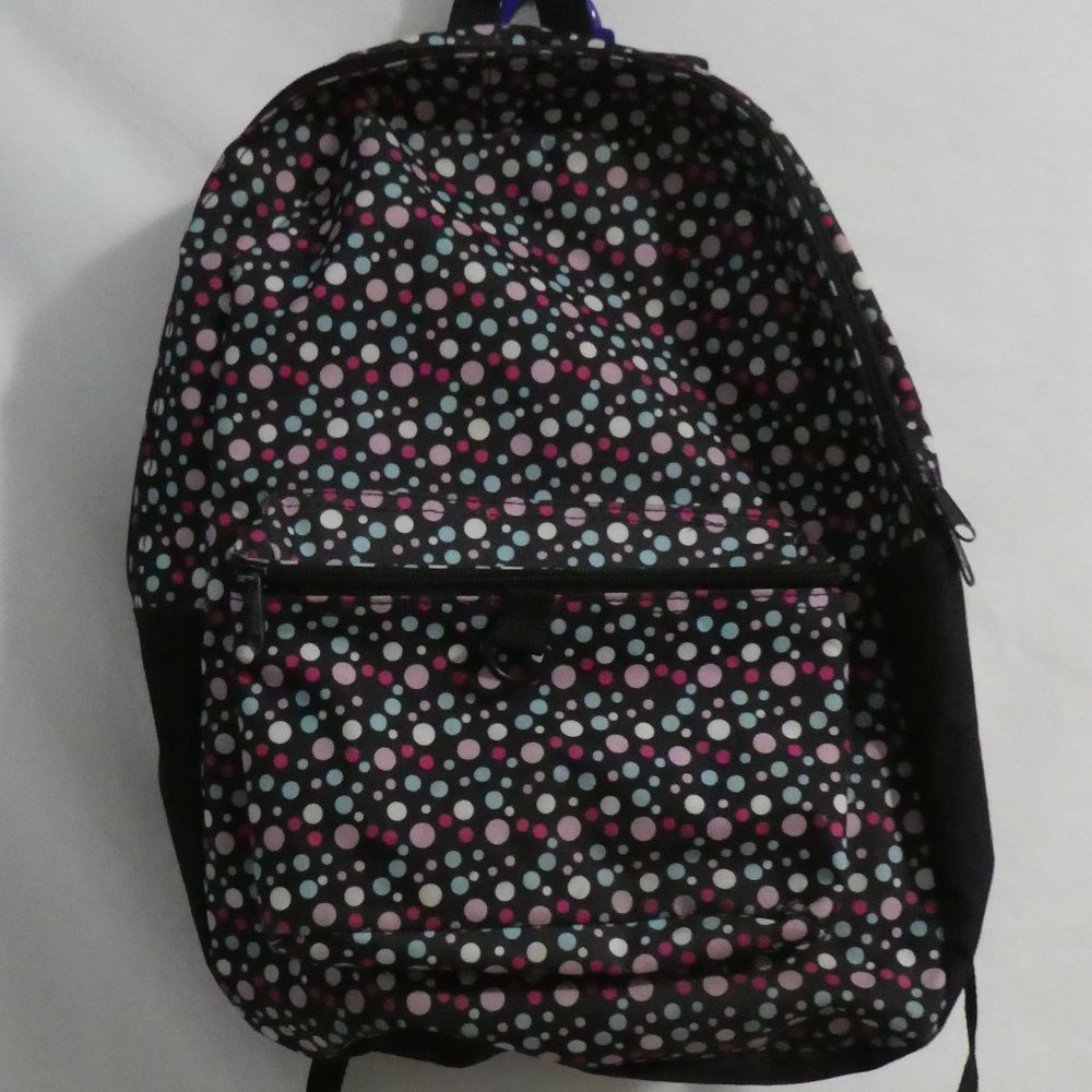 IMPACT, Distributed By Holiday Group, colorful polka dot print backpack, GUC